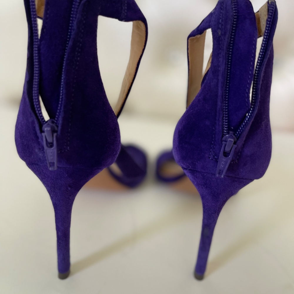 Banana Republic Purple Jasmine Open Toe Ankle Strap Suede Heels Formal Shoes - Picture 8 of 8